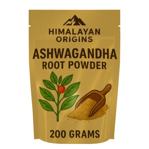 Pure Himalayan Ashwagandha Root Powder 200g – Organic Stress Relief & Energy Booster from Nepal’s High Altitude Farms