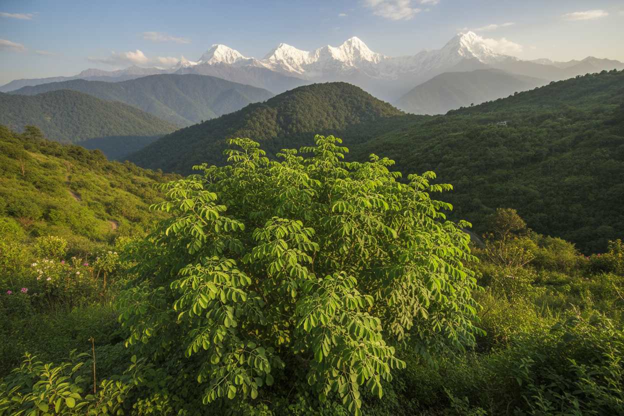 moringa leaf tree near himalaya